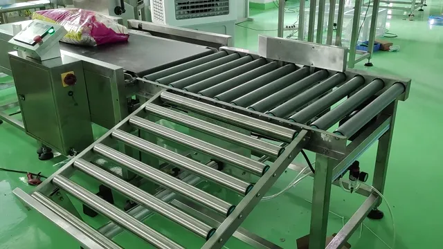 袋装食品检测线：检测机＋滚筒输送＋剔除滑道